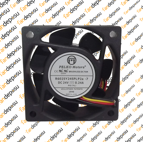 PELKO R6025Y24SPLP2a-7  60x60x25mm 24V DC 0.24A PLASTİK KASA PLASTİK KANAT FAN