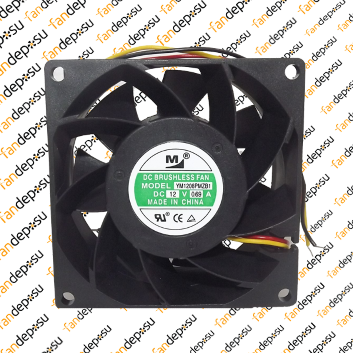 M FAN YM1208PMZB1  80x80x38mm 12V DC 0.69A  PLASTİK KASA PLASTİK PERVANE FAN