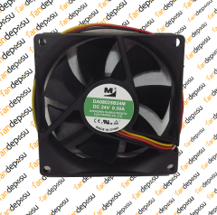 M FAN DA08025B24M 80x80x25mm 24V DC 0.30A PLASTİK KASA PLASTİK KANAT FAN