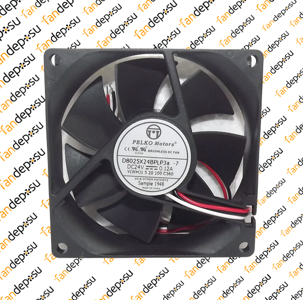 PELKO D8025X24BPLP3a-7 80x80x25mm 24V DC 0.12A PLASTİK KASA PLASTİK KANAT FAN