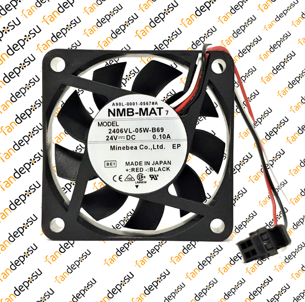 NMB 2406VL-05W-B69 (A90L-0001-0552#A) 60x60x15mm 24V DC 0.10A FANUC FAN