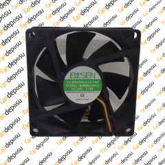 BİSEN BDB8025M24  80x80x25mm 24V DC 0.18A PLASTİK KASA PLASTİK KANAT FAN