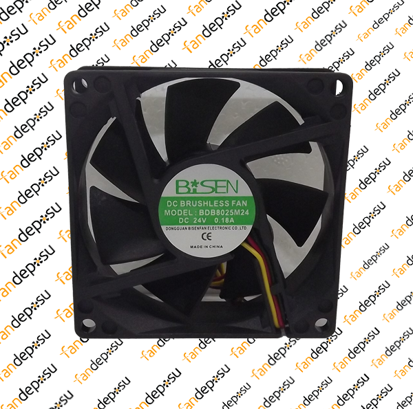 BİSEN BDB8025M24  80x80x25mm 24V DC 0.18A PLASTİK KASA PLASTİK KANAT FAN