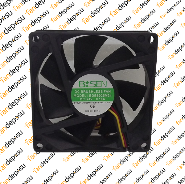 BİSEN BDB8025M24  80x80x25mm 24V DC 0.18A PLASTİK KASA PLASTİK KANAT FAN