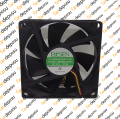 BİSEN BDB8025M24  80x80x25mm 24V DC 0.18A PLASTİK KASA PLASTİK KANAT FAN