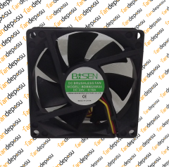 BİSEN BDB8025M24  80x80x25mm 24V DC 0.18A PLASTİK KASA PLASTİK KANAT FAN
