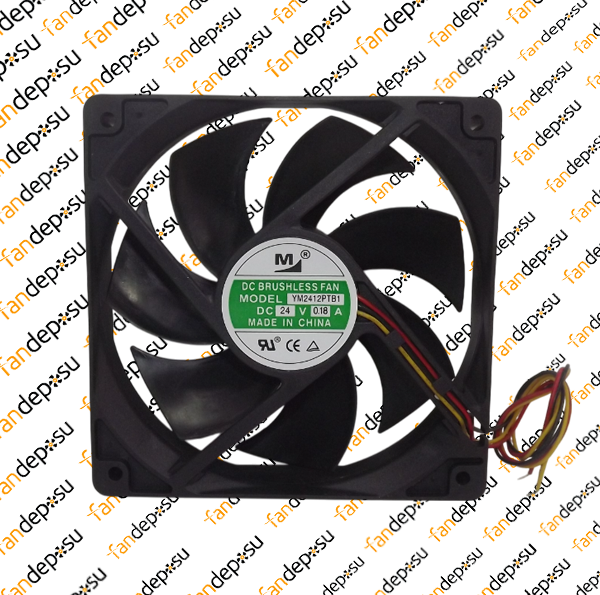 M FAN YM2412PTB1  120x120x25mm 24V DC 0.18A PLASTİK KASA PLASTİK KANAT FAN