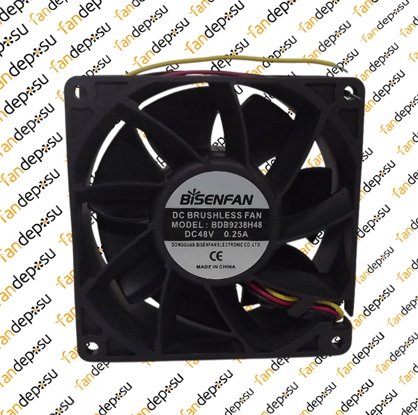 BİSEN BDB9238H48  92x92x38mm 48V DC 0.25A PLASTİK KASA PLASTİK KANAT FAN