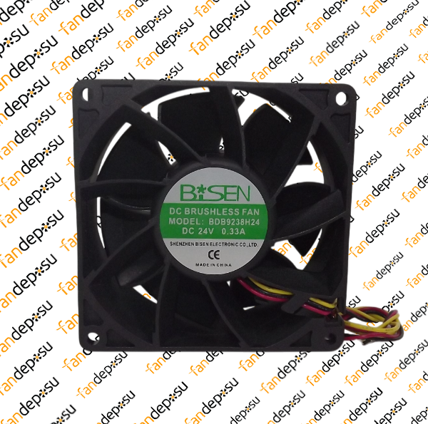 BİSEN BDB9238H24  92x92x38mm 24V DC 0.33A PLASTİK KASA PLASTİK KANAT FAN