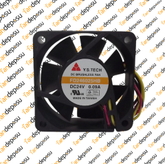 Y.S.TECH FD246025HB  60x60x25mm 24V DC 0.09A PLASTİK KASA PLASTİK KANAT FAN