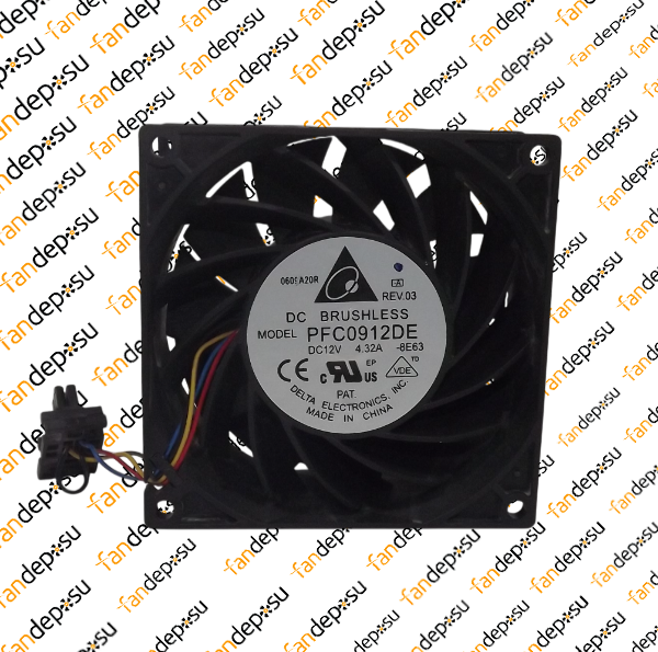 DELTA PFC0912DE  92x92x38mm 12V DC 4.32A PLASTİK KASA PLASTİK KANAT FAN