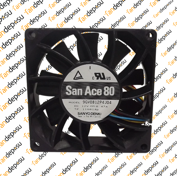 SANYO DENKİ SAN ACE 9GV0812P4J04  80x80x25mm 12V DC 0.47A PLASTİK KASA PLASTİK KANAT FAN