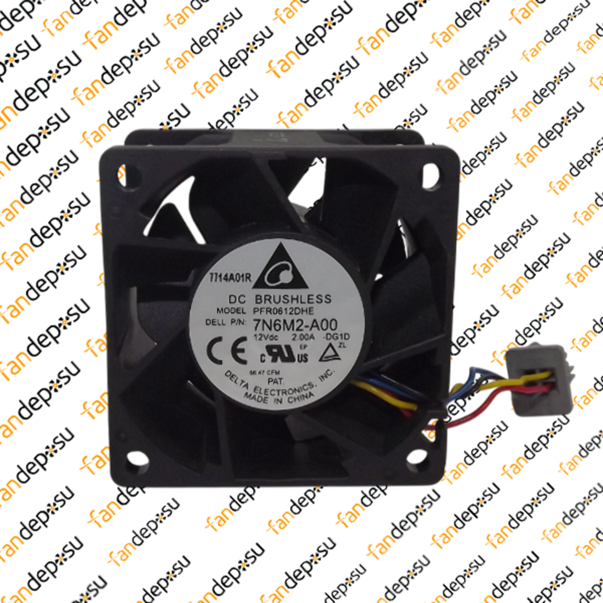 DELTA 7N6M2-A00  60x60x38mm 12V DC 2.00A PLASTİK KASA PLASTİK KANAT FAN