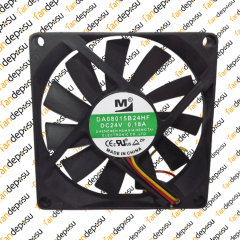 M FAN DA08015B24HF  80x80x15mm 24V DC 0.18A PLASTİK KASA PLASTİK KANAT FAN
