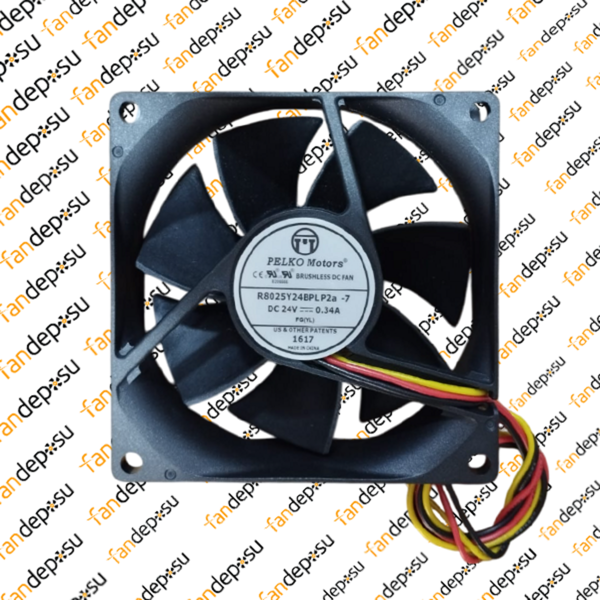 PELKO R8025Y24BPLP2a-7  80x80x25mm 24V DC 0.34A PLASTİK KASA PLASTİK KANAT FAN