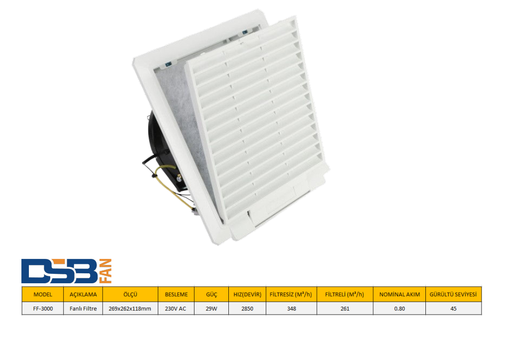 DSB FF-3000  269x262x118mm 230V AC FANLI FİLTRE