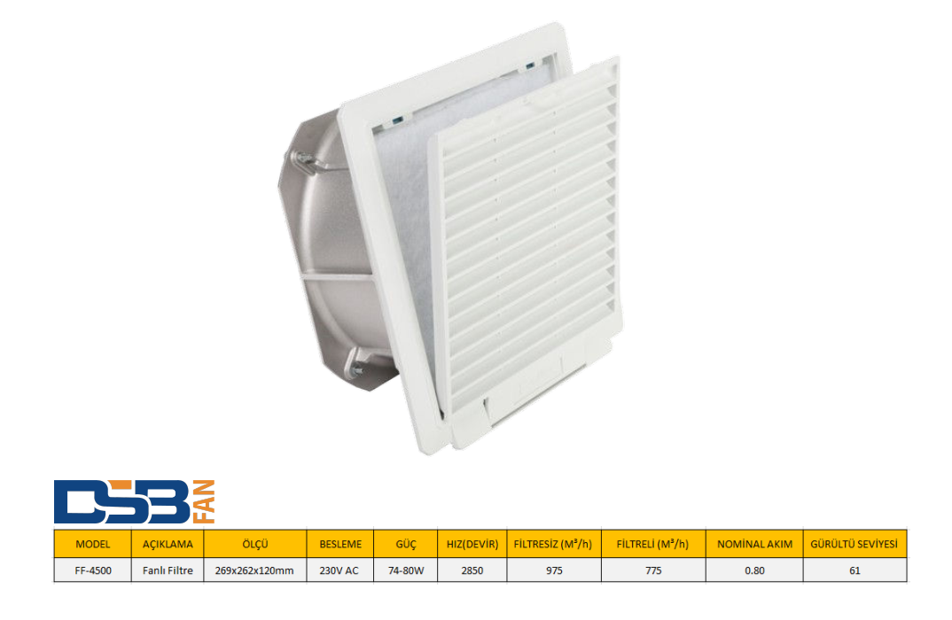DSB FF-4500  269x262x120mm 230V AC FANLI FİLTRE