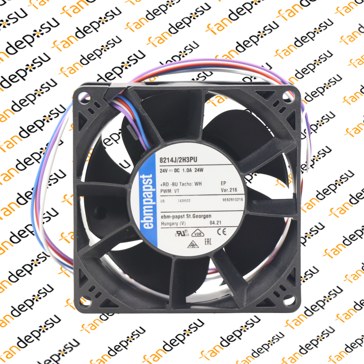 EBMPAPST 8214J/2H3PU 80x80x38mm 24V DC FAN