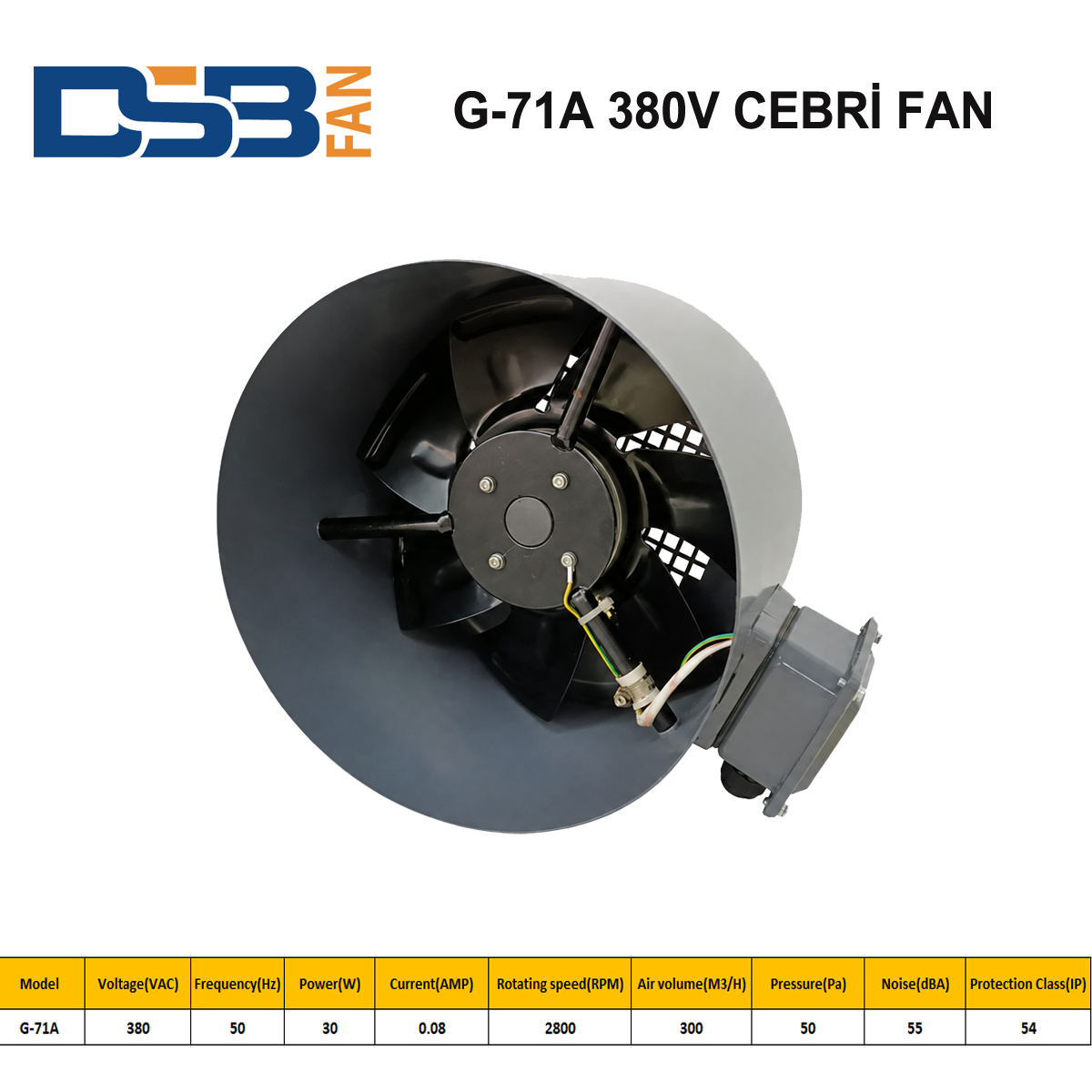 DSB FAN  G-71A 380V TRİFAZE MOTOR SOĞUTMA CEBRİ FAN