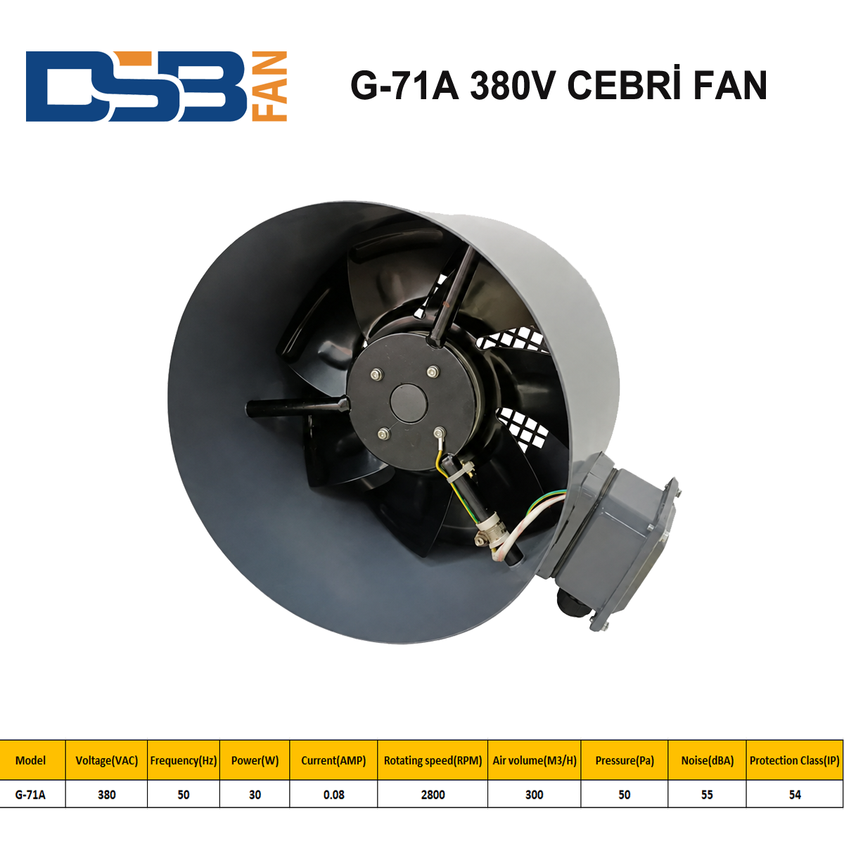 DSB FAN  G-71A 380V TRİFAZE MOTOR SOĞUTMA CEBRİ FAN