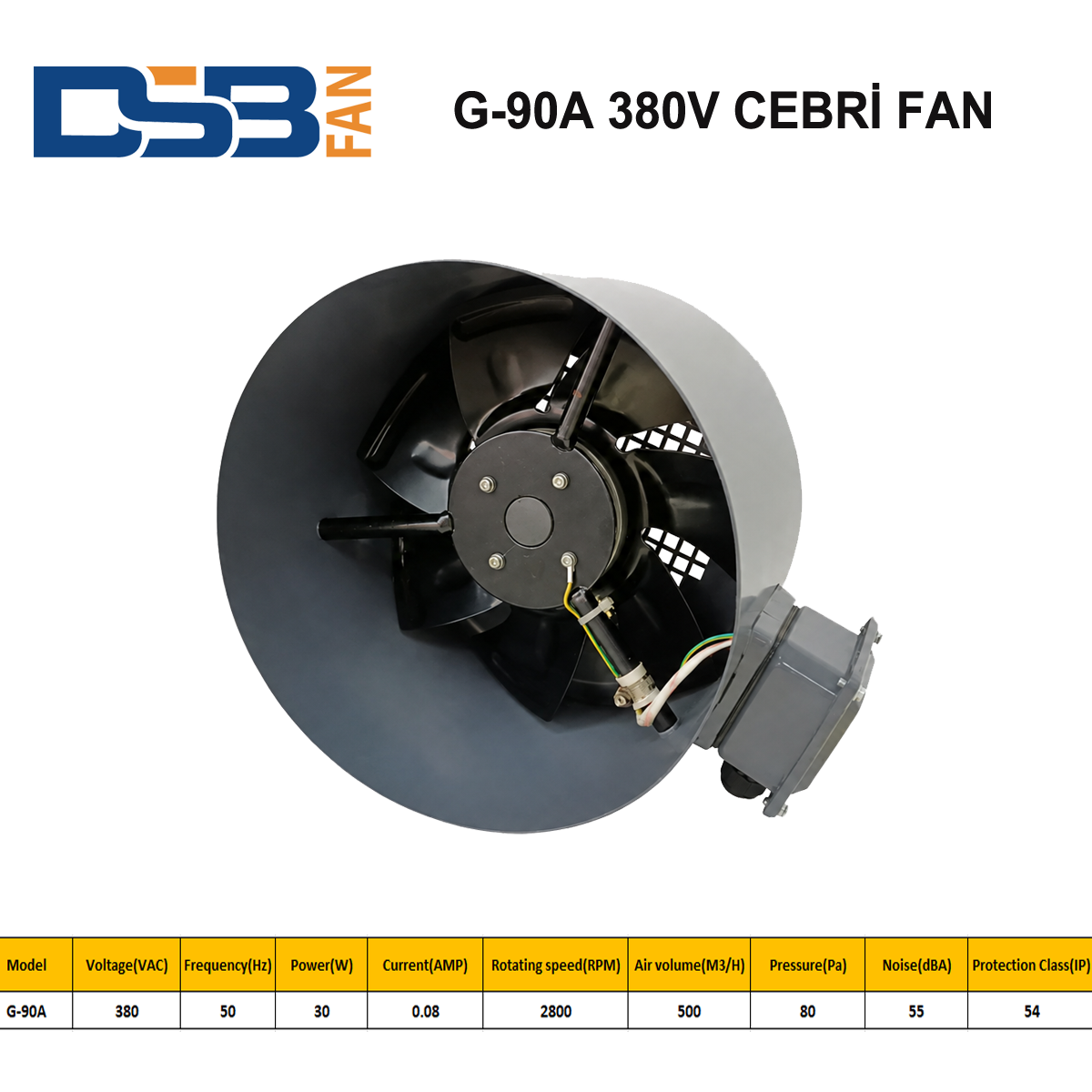 DSB FAN G-90A 380V TRİFAZE MOTOR SOĞUTMA CEBRİ FAN