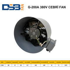 DSB FAN G-200A 380V TRİFAZE MOTOR SOĞUTMA CEBRİ FAN
