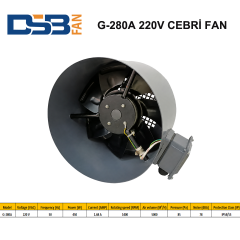 DSB FAN G-280A 220V MONAFAZE MOTOR SOĞUTMA CEBRİ FAN